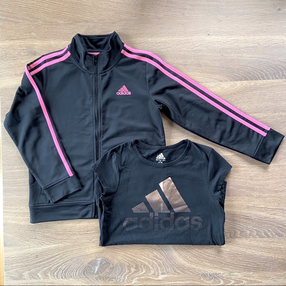 Girls Adidas track jacket and tee